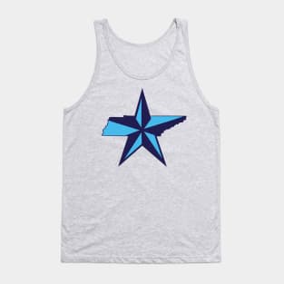 Tennessee Star - Light & Dark Blue Tank Top